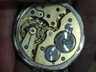 Reloj de bolsillo plata fina 51mm antiguo