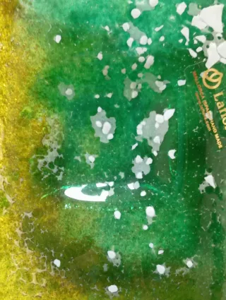 Figura cristal Lafiore verde y amarillo