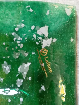 Figura cristal Lafiore verde y amarillo