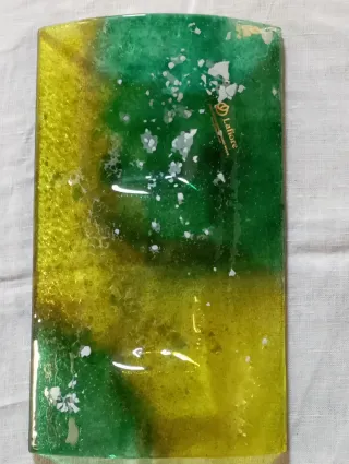 Figura cristal Lafiore verde y amarillo