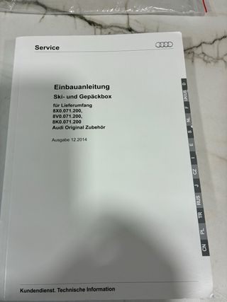 Baúl portaequipajes AUDI original 405L + 2 barras
