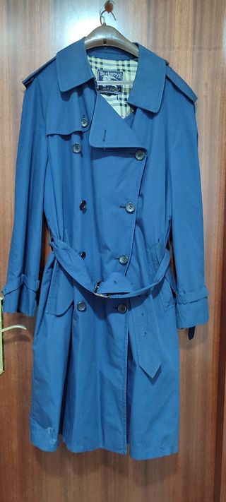 Gabardina Burberry Azul Hombre