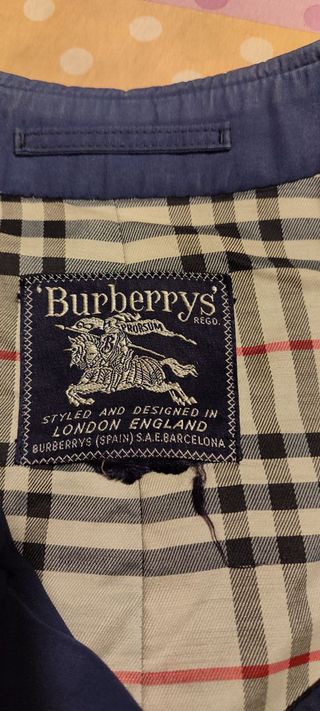 Gabardina Burberry Azul Hombre