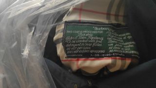 Gabardina Burberry Azul Hombre