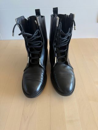 Botín Zara Piel Negro Talla 39