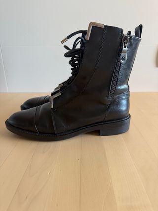 Botín Zara Piel Negro Talla 39