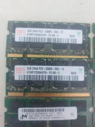 2GB Módulos RAM Portátil (Elpida, Hynix)