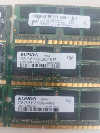 2GB Módulos RAM Portátil (Elpida, Hynix)