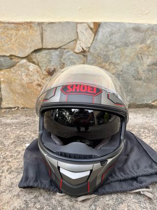 Casco SHOEI integral negro mate/rojo + Pinlock