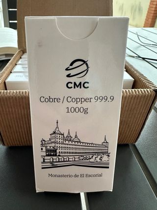 Pack 5 lingotes cobre 1000g Cu 999.9