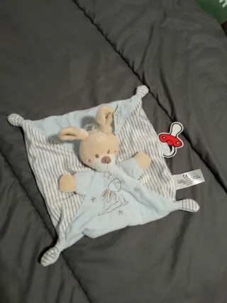 Doudou peluche conejito azul