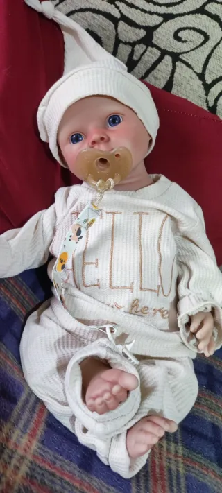 Bebé reborn silicona platino 51cm Niño