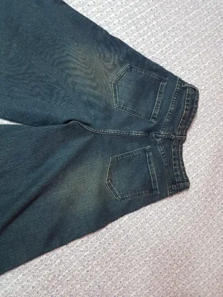 Pantaloni jeans vita alta palazzo