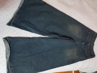 Pantaloni jeans vita alta palazzo
