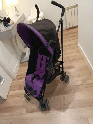 Silla de paseo MS paraguas negra y morada