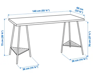 Escritorio Ikea LAGKAPTEN efecto roble