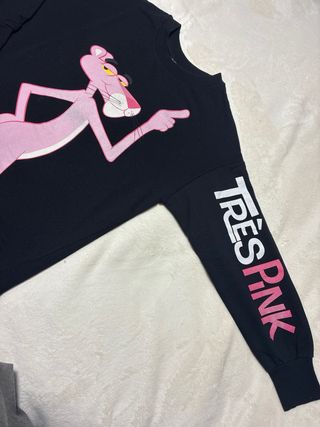 Sudadera Bershka Pink Panther Negra