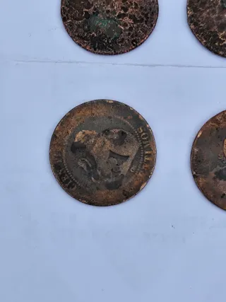 Monedas antiguas de  1870