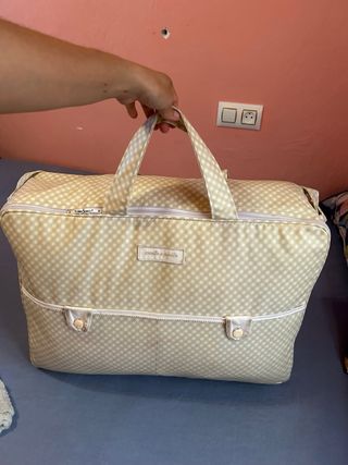 Cuna de bebé madera y blanco