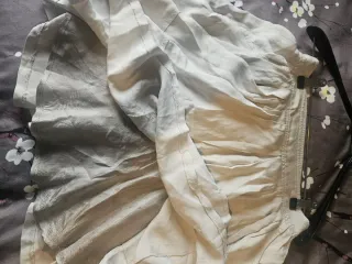 Falda Zara Beige Plisada