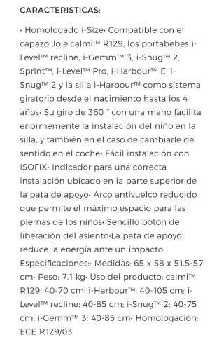 Silla coche Joie i-Spin 360 i-Size