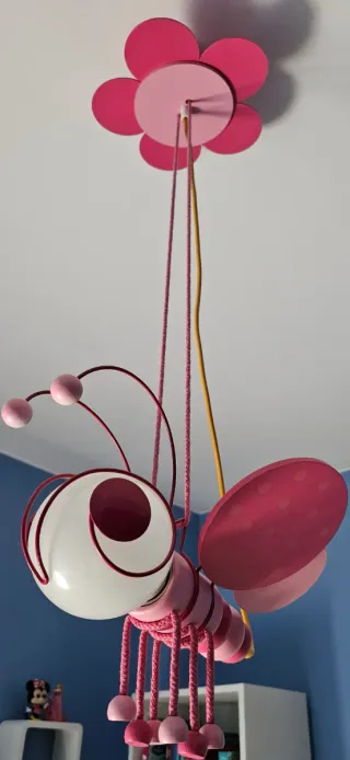 Lámpara infantil mariposa rosa