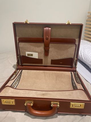 Maletín Loewe Marrón - Muy Buen Estado 45x32 10cm