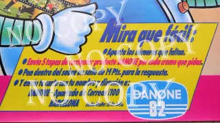 DANONE  FÚTBOL EN ACCIÓN CARTEL TIENDA AÑOS 80