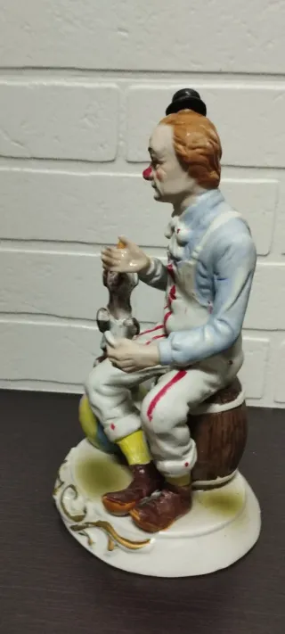 Figura payaso y perro porcelana