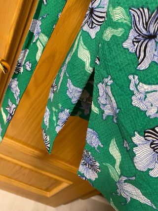 Kimono estampado floral verde