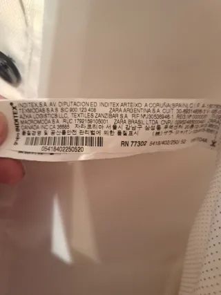 Americana Zara Man Blanca Talla 52