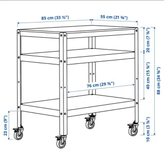 Carro auxiliar IKEA madera y metal