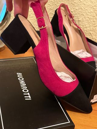 Zapatos Buonarotti Fucsia y Negro Talla 38