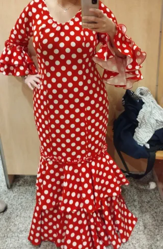 Vestido Flamenco Lunares Rojo y Blanco