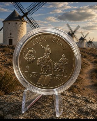 Moneda Plata 2000 Pesetas Aniversario Cervantes