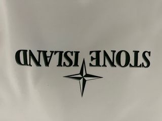 Sudadera Stone Island Blanca Logo Verde