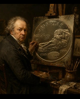 Moneda Plata Aniversario Goya 2000 Ptas
