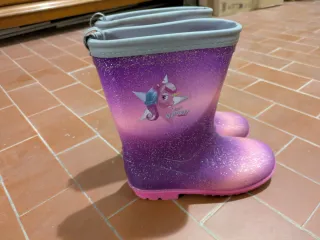 Stivaletti da pioggia rosa con unicorno, 28/29