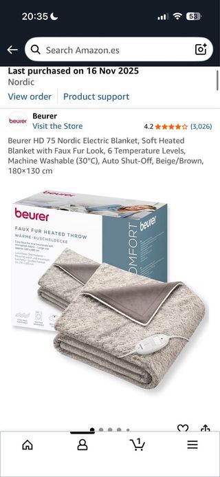 Manta Eléctrica Beurer Gris/Marron