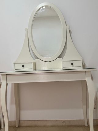 Tocador Ikea Blanco con Espejo Ovalado