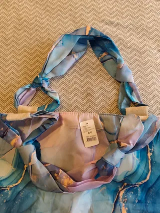 Bolsa de playa azul y morada nueva