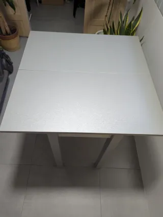 Mesa plegable cocina/comedor gris y blanca