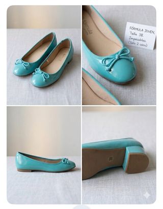Manoletinas turquesa Fórmula Joven  T-38