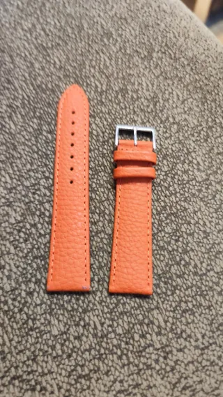 Correa de piel para reloj naranja