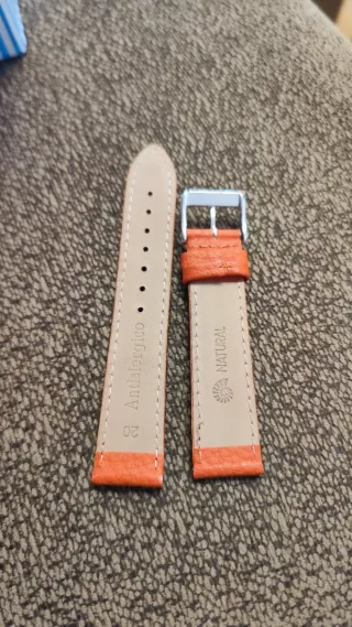 Correa de piel para reloj naranja