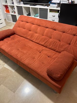Sofá Cama Naranja Tela