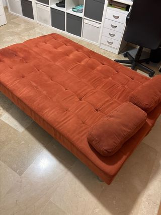 Sofá Cama Naranja Tela