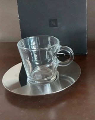 Chávenas Café Nespresso Vidro e Metal