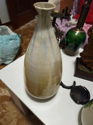 Jarrón chino de cerámica y cristal