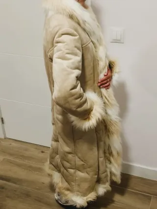 Abrigo largo mujer forro pelo talla M
